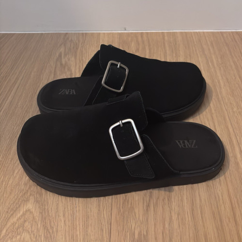 Men zara black - black, leather