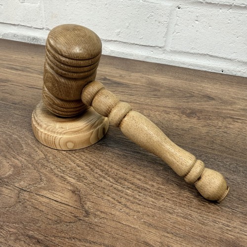 Hand turned wooden gavel - turned, &