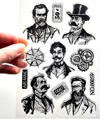 Clear stamps vintage man - stamps,