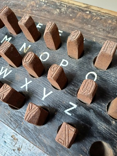 Antique steel alphabet punch