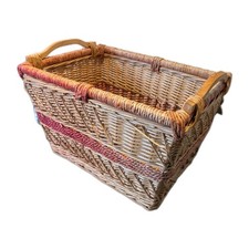 Wicker Rattan Basket Wooden