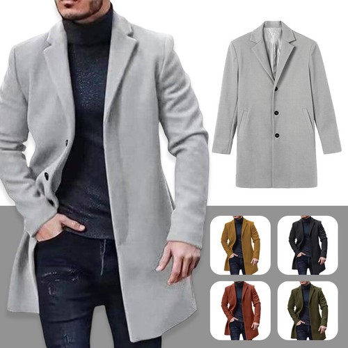Mens woolen mid length coat - mens,