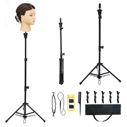 Adjustable wig stand tripod - adjustable,