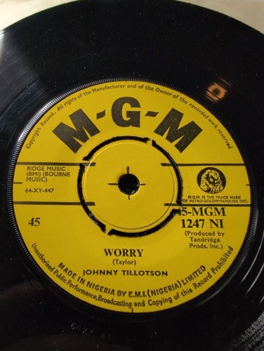 Johnny tillotson worry - worry, 7"