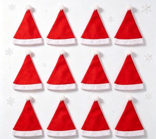 Pack bulk santa hats - 12,