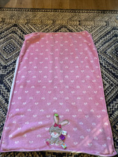 Taggies Pink White Bow Blanket