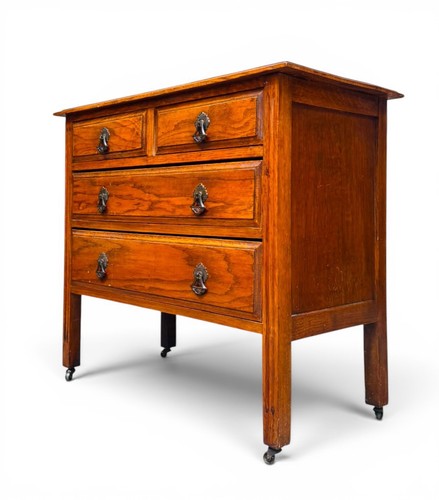 Antique solid honey oak chest - solid,