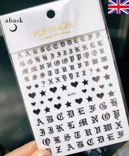 Letter nail stickers - letter, tattoo