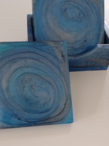 Handmade resin reversible blue - reversible,