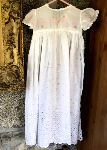 Antique christening gown pink - gown,