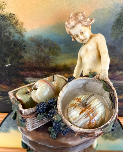 Antique putti figurine planter - putti,