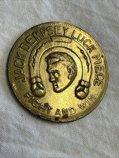 1924 JACK DEMPSEY LUCK PIECE Brass Token Coin Medal - Fight and Win Universal