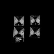100Pcs 22mm 2Holes Clear