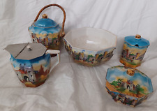 Art Deco New hall Hanley  Tower of London Biscuit Barrel jug sugar jam pots