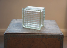 Vintage Crosshatch Glass Block Brick Mid Century