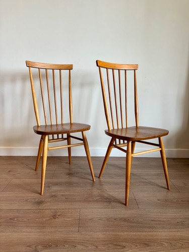 Two ercol 608 dining chairs - ercol,