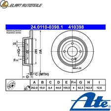 2x BRAKE DISC 24.0110-0398.1