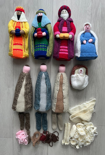 Knitted christmas nativity set - knitted,