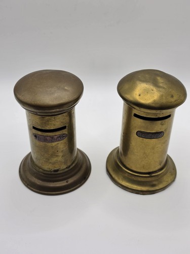 Pair brass copper old - pair,