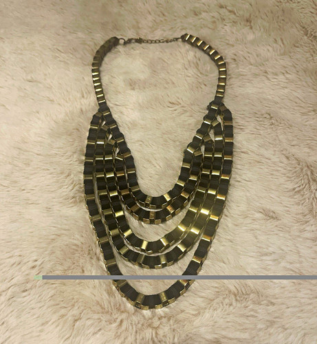Gold tone layered multi strand - gold,