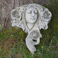 Art Nouveau Wall Planter | Stone Flower Pot Statue Outdoor Garden Ornament B