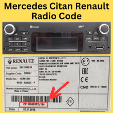 Unlock Your MERCEDES CITAN RENAULT VAUXHALL VIVARO MOVANO Van Radio Unlock Code