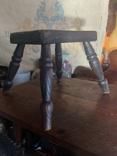 Antique small wooden stool 8 - antique,