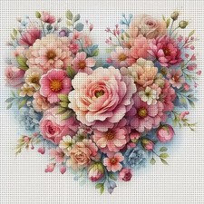 Floral heart printed count - heart,