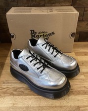 Dr Martens Buzz Silver Platform Shoes UK Size 6/EU 39
