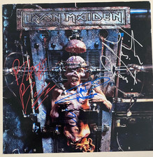 Iron Maiden   **HAND SIGNED**   12x12 photo  -  AUTOGRAPHED  ~  X Factor era