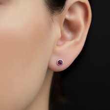 Small 925 Sterling Silver Red