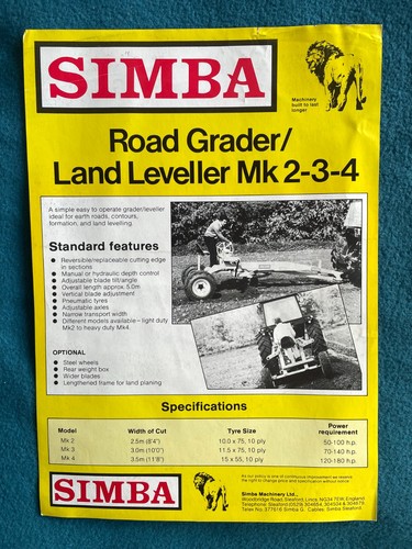Simba road grader - grader, land