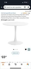 White Round Pedestal Dining Table Legs Kitchen Living Room Coffee Table 80cm
