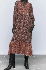 ZARA FLORAL PRINTED MIDI