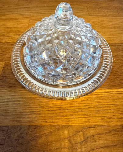 Vtge pressed glass round