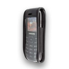 caseroxx Leather-Case with belt clip for Samsung GT-E1200R in black made of genu