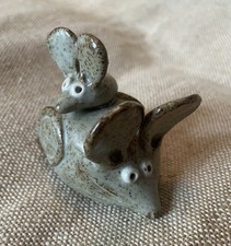Studio Pottery Mum MOUSE MICE Clay Ceramic Hand Thrown Sculpture Figure Figurine