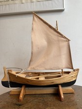 Vintage Scratch Built Fishing Boat Wood Sailing Dated 1992 Ship Model