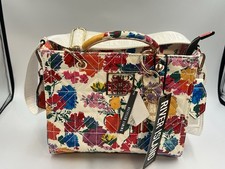 River Island Pretty Floral Box Style Tote Bag Across Body Handbag Long Strap