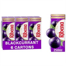 Ribena Blackcurrant Juice Drink Cartons - Multipack 6x250ml; Real Fruit; Rich In