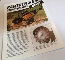 PARTNER S650 Stump Grinder Jonsered Power Original 1980s Vintage Sales Brochure