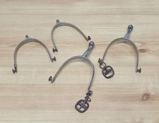 Vintage Solid Nickel Horse Riding / Cowboy Boot Spurs - 2x Adult Size Pairs