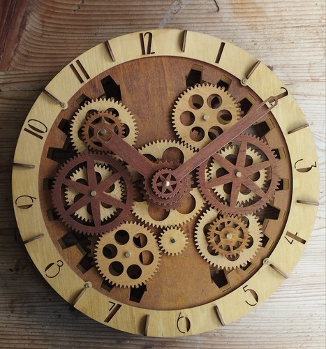 Large wooden wall clock - , 35cm