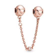 EMBOSSED HEARTS SAFETY CHAIN