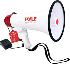 50W Megaphone Speaker with Microphone Loud Bullhorn Megaphones with Siren & A...