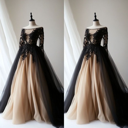 Black champagne gothic wedding - black,