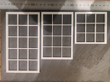 5x Window Frame Dolls House 2 small, 2 medium, 1 large. 1:12 fixture fittings