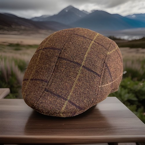 Tweed hat flat - flat, unisex