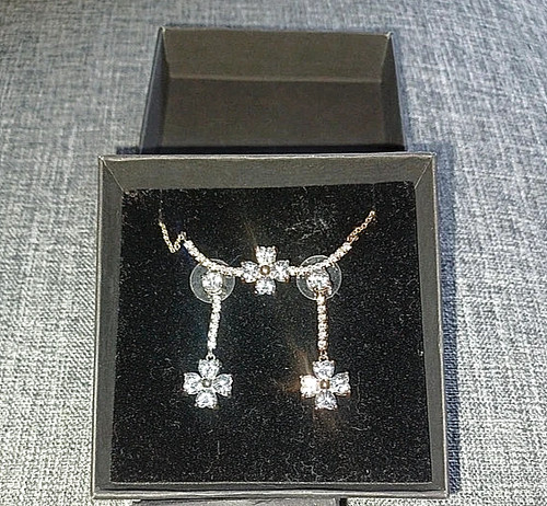 Silver necklace earrings - necklace,