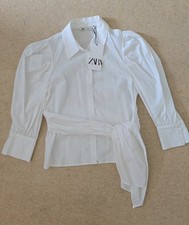 Zara White Shirt Blouse, Size  S